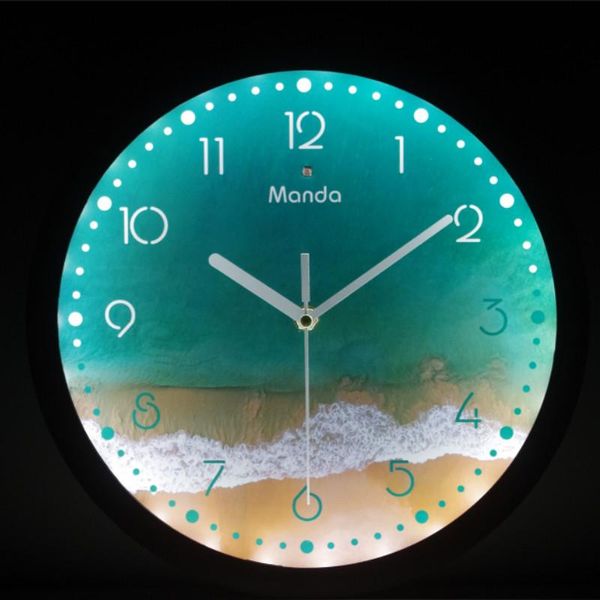 

wall clocks modern living room bedroom sound control clock luminous led home creative ultra quiet quartz lx110508