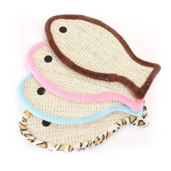 

cat toys scratching board fish shape sisal scratcher kitten mat furniture protector play