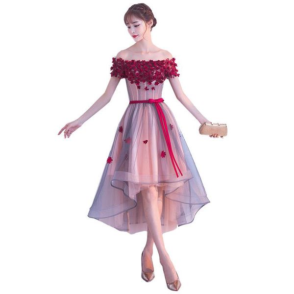 

summer women chinese oriental petal cheongsam short evening dress elegant princess dresses wedding bean paste qipao ethnic clothing, Red