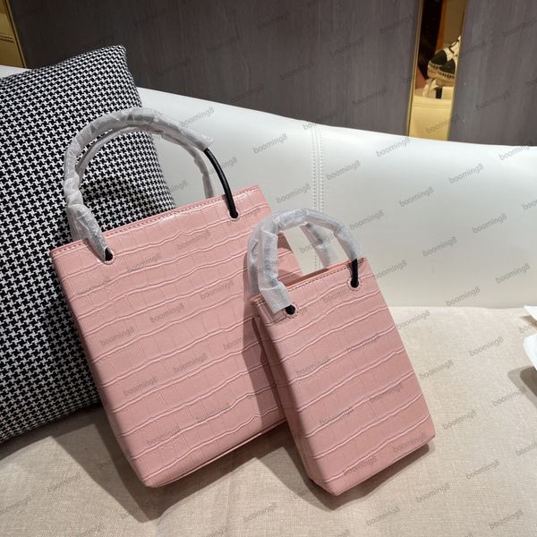 

2021 pink bag ladies handbag check 2pcs/set womenbag fashion clutch messenger leather