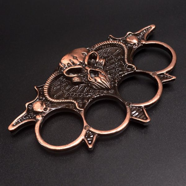 

martial art fight king of cattle kirsite knuckle iron four fingers copper ring on board equipment for self defense fist clasp 5kgb b3