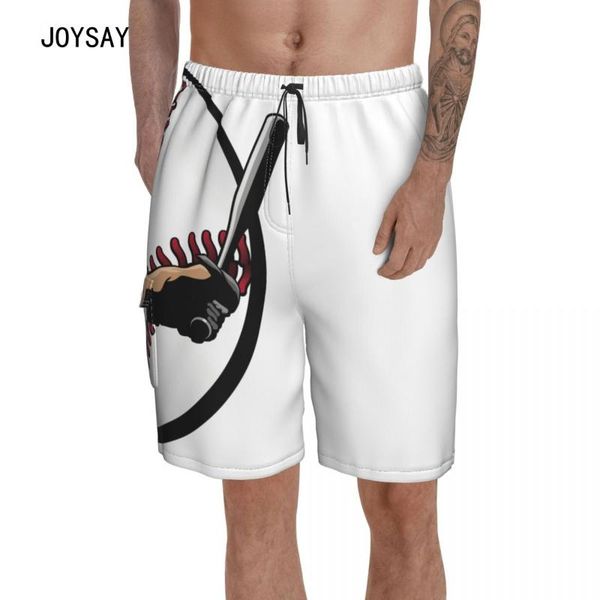

men's shorts swim trunks baseball batter printed beach quick dry beachwear sports running surfing board with pockets, White;black