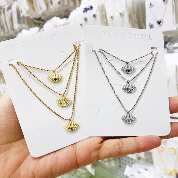 

pendant necklaces fashion jewelry necklace statement rhinestone eye multilayer gothic women wholesale bijoux, Silver