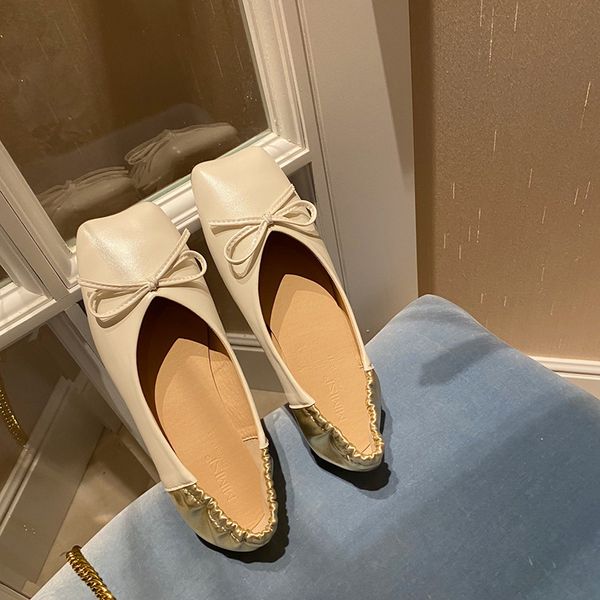

ballet flats square toe ccs women spring casual shoes bow 2021 new female slip on loafers flats sneakers women shoes, Black