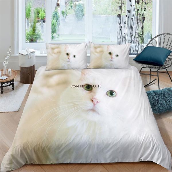 

bedding sets luxury kids soft duvet cover set 3d printed cartoon animal cat 2/3pcs king size for single full double bed