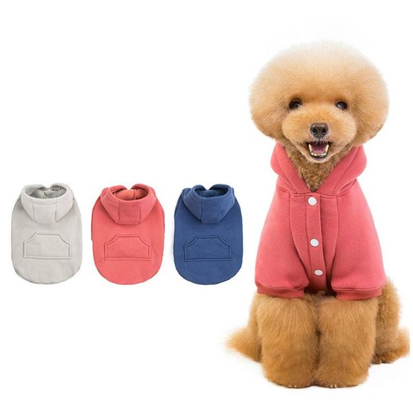 

dog apparel clothes autumn winterstyles pet clothing warm stylish simple solid color hoodie teddy bichon jacket