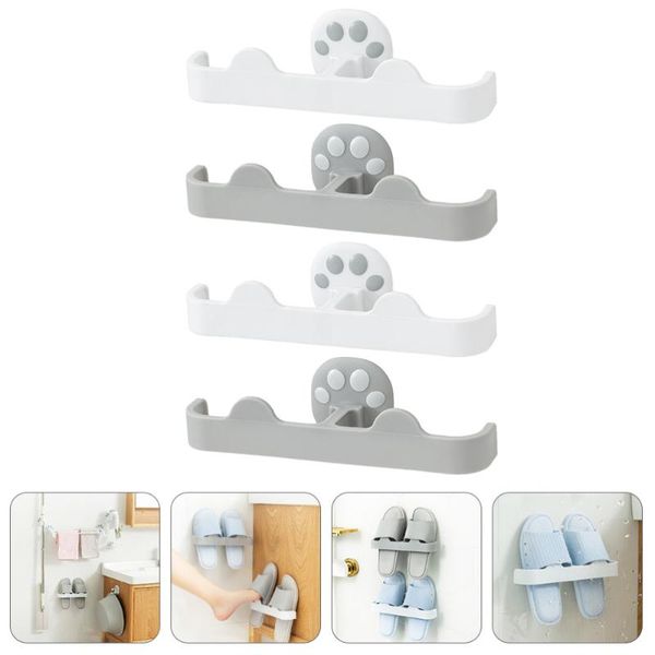 

clothing & wardrobe storage 4pcs wall-mounted rack slippers drain for bathroom