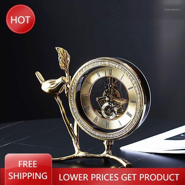 

desk & table clocks creative fashion clock modern design living room standing electronic gold sveglia da comodino1