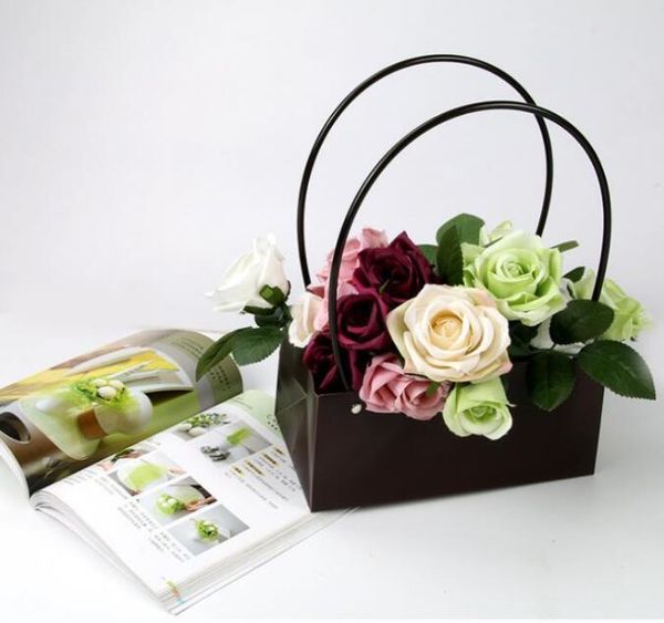 

gift wrap waterproof pvc flower bag basket plastic packaging box wholesale
