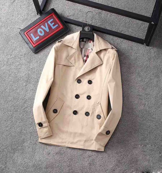 

20ss classic selling men's and women's fashion british mid-length trench coat / british designer double-breasted slim belt belt, Black;brown