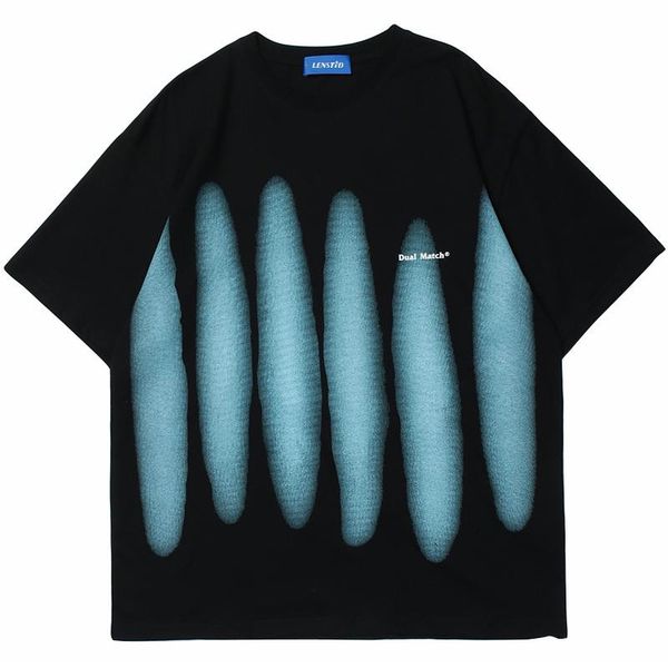 

men's t-shirts summer men short sleeve tshirts hip hop striped graphic print t shirt 2021 streetwear harajuku cotton loose t-shirt tee, White;black