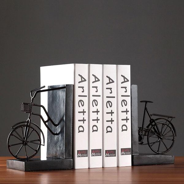 

decorative objects & figurines european style wrought iron bicycle bookend family decoration book by simulation office ornaments crafts