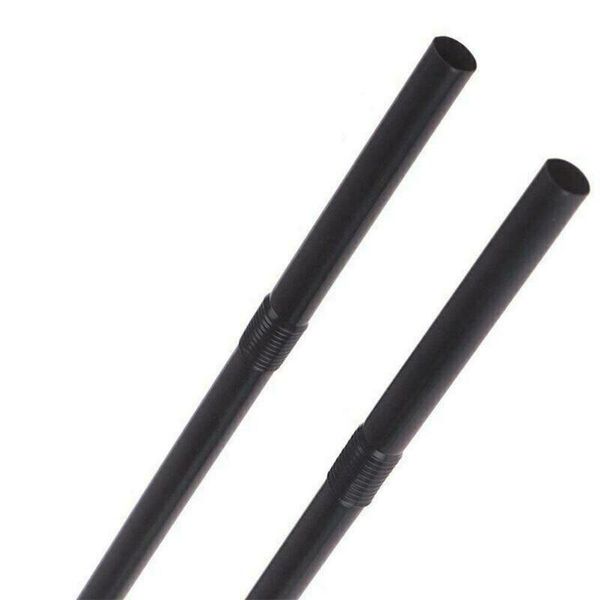 

decorative flowers & wreaths 1000pcs plastic black drinking straws disposable curved cocktail birthday wedding party kitchen accessories 21c