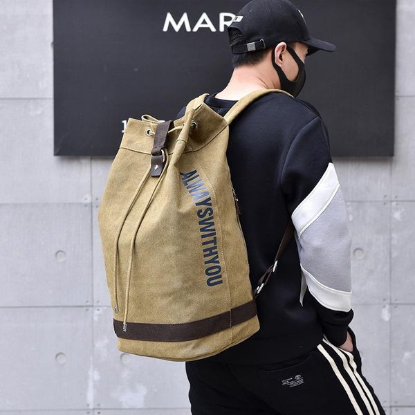 

backpack fashion canvas sports round bucket bag travel lapmen's leisure vintage