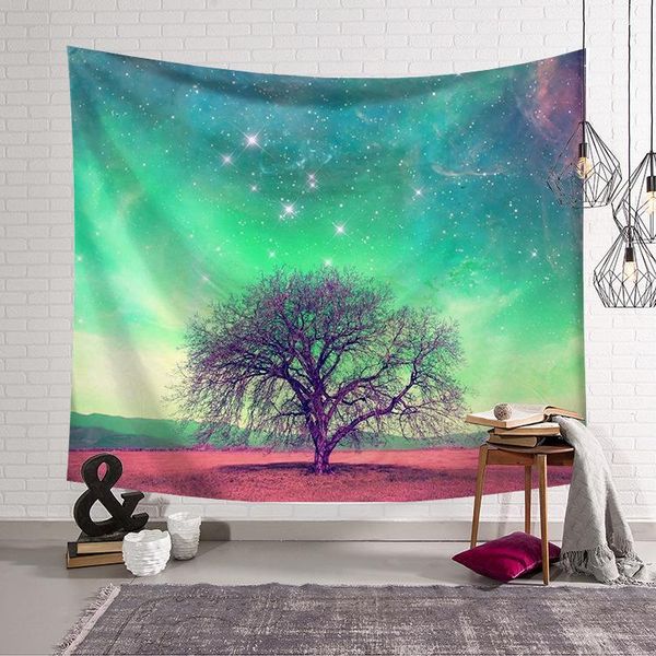 

tapestries moon starry sky galaxy print wall hanging curtain blanket bedroom home decoration microfiber tapestry