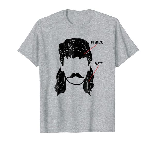 

business in the front party in the back mullet t shirt, White;black