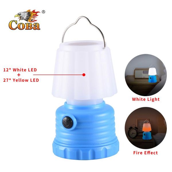 

led tent lamp portable lanterns 2 modes 3* battery flame effect light night waterproof plastic shell table shape