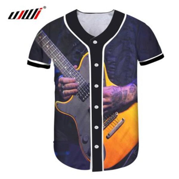 Verão Moda Homens Jersey Vermelho Vermelho Branco Amarelo Multi 3D Imprimir Manga Curta Hip Hop Loose T-shirt Baseball Camisetas Cosplay Costume 030