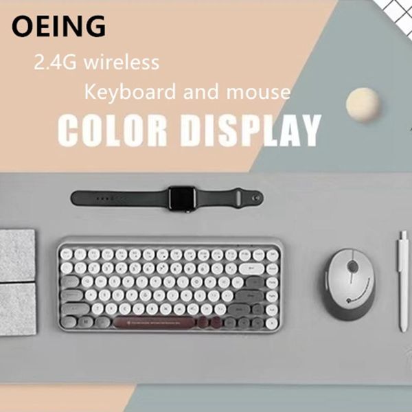 

keyboard mouse combos wireless and 84 keycaps round shape gaming multi-color high-quality fashion gamer set