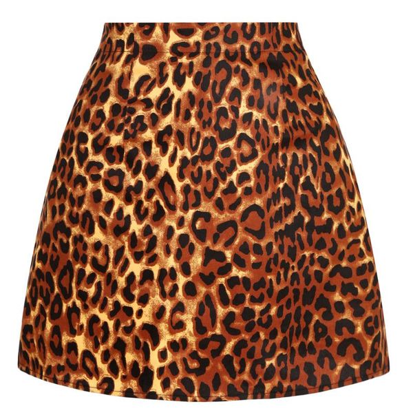 

arrival vintage retro waist skirt ss0008 a line cotton women ladies short mini leopard skirts, Black