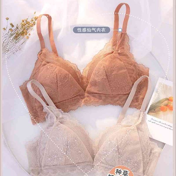 

bra thin underwear girl's small bra without steel ring, Red;black