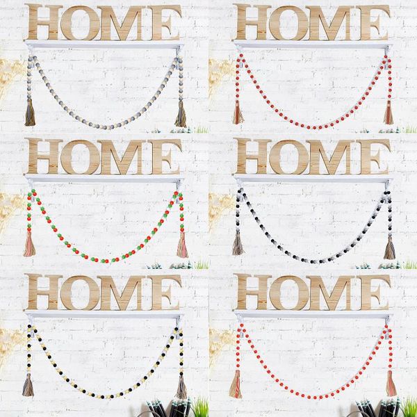 

decorative objects & figurines valentine day wooden bead gift garlands with tassel colorful home decoration pendant