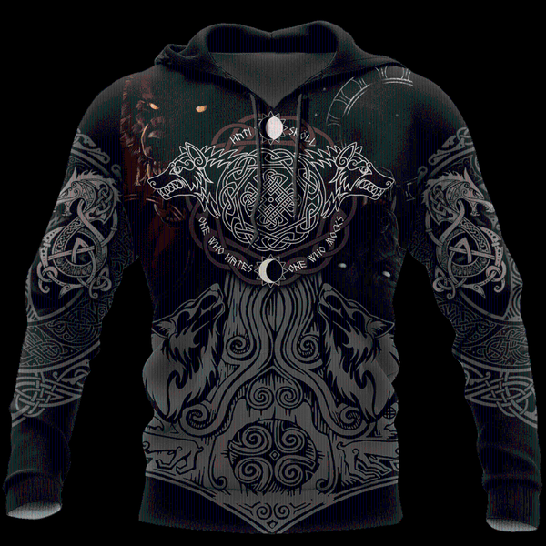 

men's hoodies & sweatshirts wolf viking armor 3d all over printed hoodie for men/women harajuku fashion retro hooded sweatshirt casual, Black