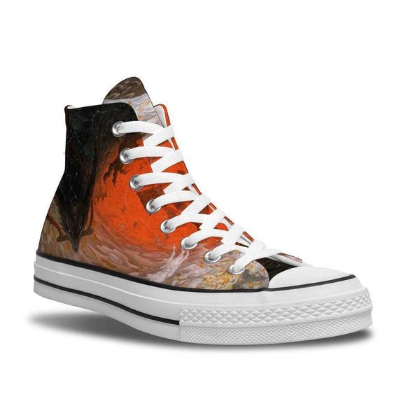 

high-canvas shoes men's 2021 summer shanhaijing series printed personality original shoes fashion lace-up casual flat shoes