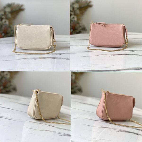 

m80501 mini pochette accessories chain shoulder crossbody bags vintage cowhide coin purse women fashion messenger bag designer handbags lady