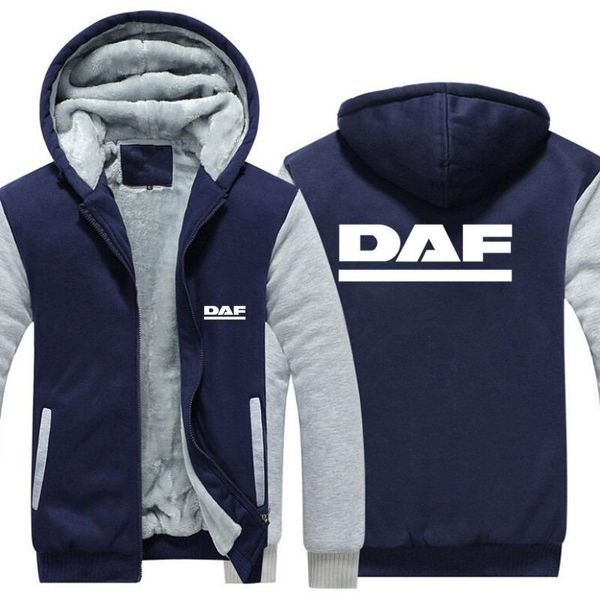 

men's hoodies & sweatshirts 2021 winter thicken warm men/women truck fans daf sweatshirt casual fleece hoodie coat male jacket, Black