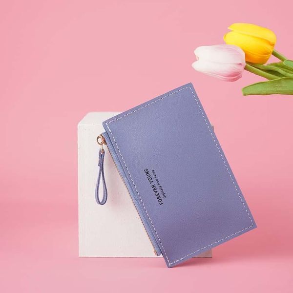 

card holders fashion and women's holder id document bag men's mini pu leather storage clip zipper coin purse, Brown;gray