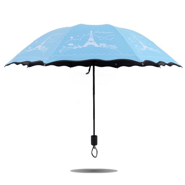 

umbrellas ins cute lady sunny and riany three floding blackcoating pagoda umbrella