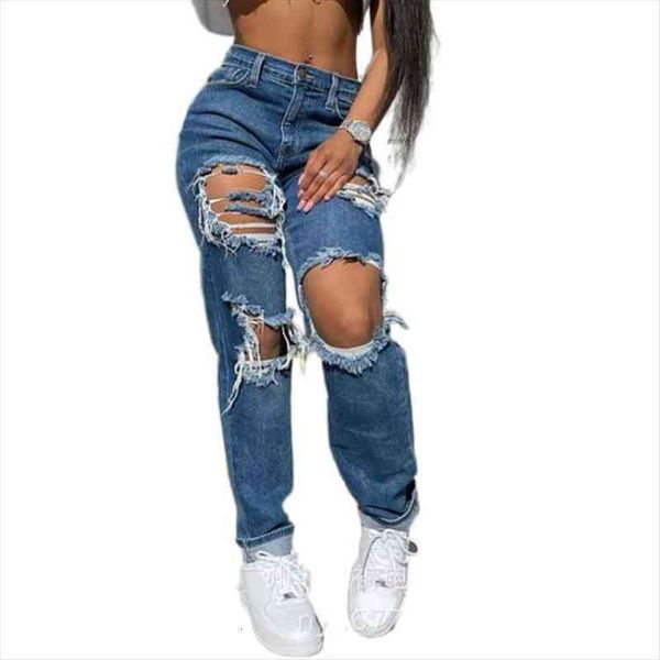 

hollow out ripped straight blue women jean punk baggy high waist boyfriend denim hole korean oversize streetwear pants 8037