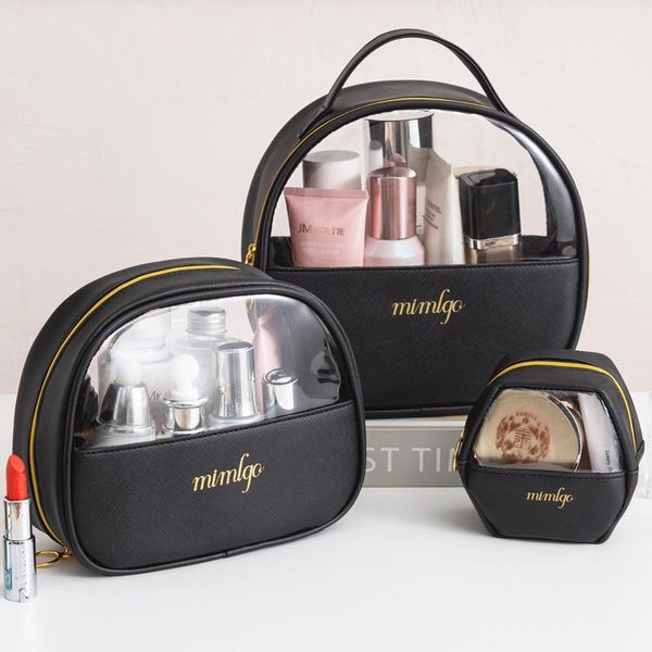 

storage bags cosmetic bag for women large capacity pvc travel small transparent semicircle hand-held fashion washing