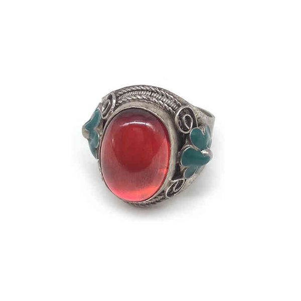 

wholale national style ladi adjustable cloisonne gemstone ring