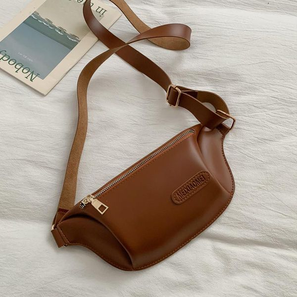 

solid waist bags for women minimalist belt bag female bumbag travel pu leather fanny packs lady street cross body purse