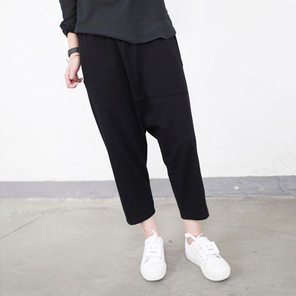 

women's pants & capris [ewq] 2021 spring korean style streetwear low waist loose fashion trend women summer all-match black color cross, Black;white