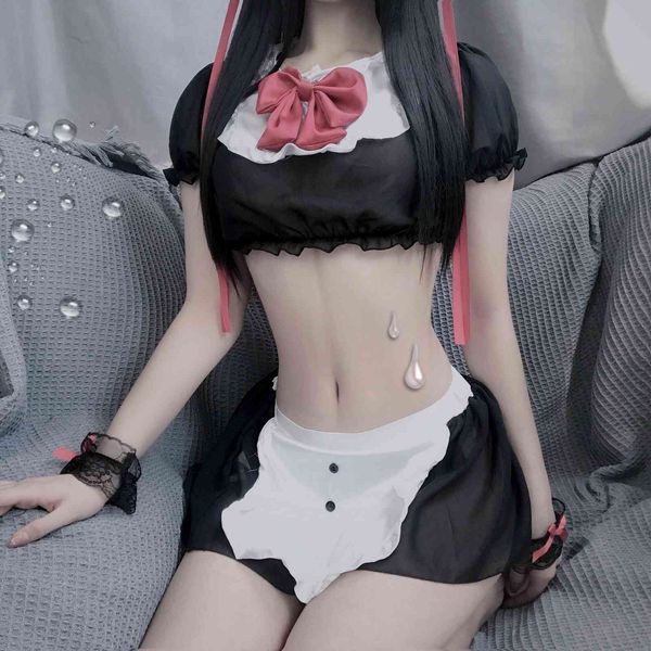

girls outfit maid cosplay costumes women servant erotic costume kawaii uniform lingerie role play dress, Red;black