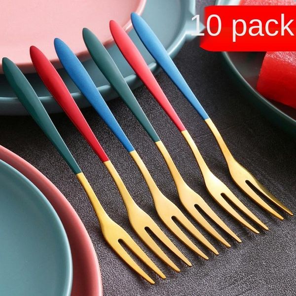 

forks fruit fork 304 stainless steel set creative lovely household stick insert dessert f