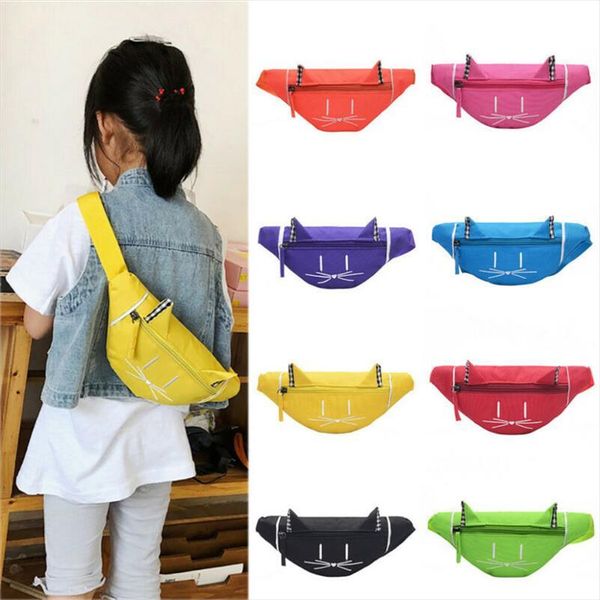

itabag kids gilrs cute solid color fashion waist fanny pack bum bag canvas travel festival sports purse satchel