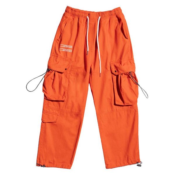 

men's pants hip hop harem man streetwear multi-pocket casual sweatpants harajuku oversized loose joggers trouser, Black
