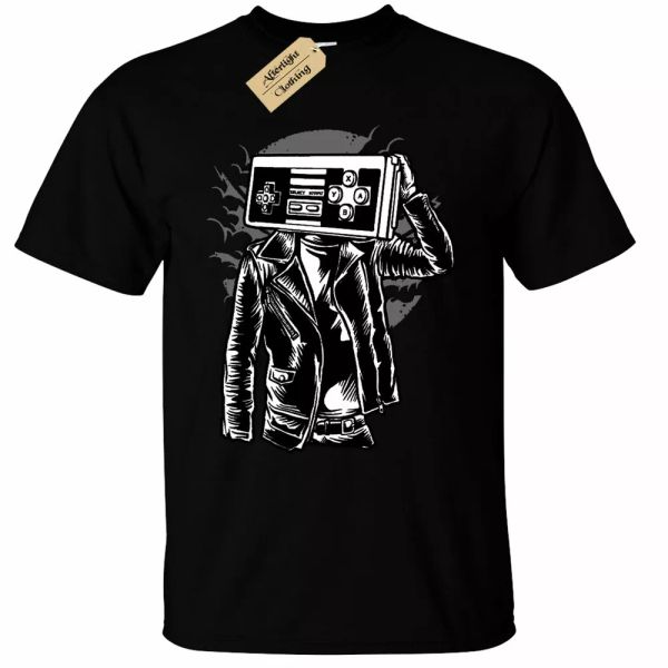 

calle camiseta gamer hombre, White;black