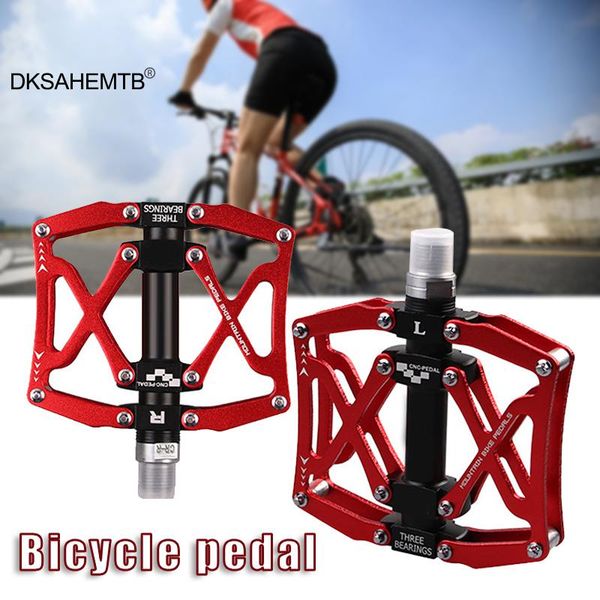 

bike pedals 9/16 mountain road bicycle flat pedal with anti-skid pins universal lightweight aluminum alloy mj