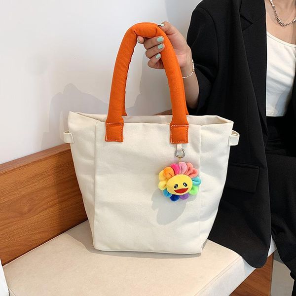 

color tote bag summer 2021 contrast simple korean portable large-capacity fashion one-shoulder bucket casual wbqmm