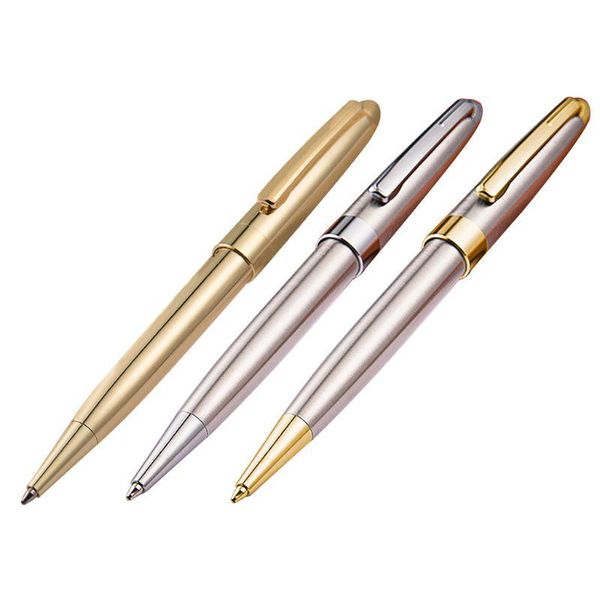 

1.0mm luxury metal rotary ballpoint pen signature rollerball business school office supplies writing gift 3 colors m5tb pens, Blue;orange