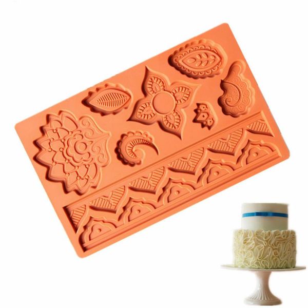 

cake tools leaves flower 3d shape embossed silicone mold cupcake fondant molds chocolate pastry mould diy decoration baking