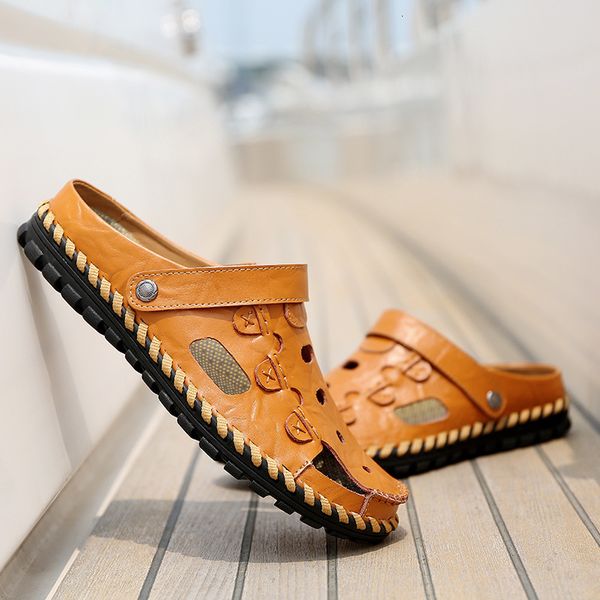 

summer sandals slippers fashion men's leisure baotou double purpose slippers trend soft soled beach ui3g, Black