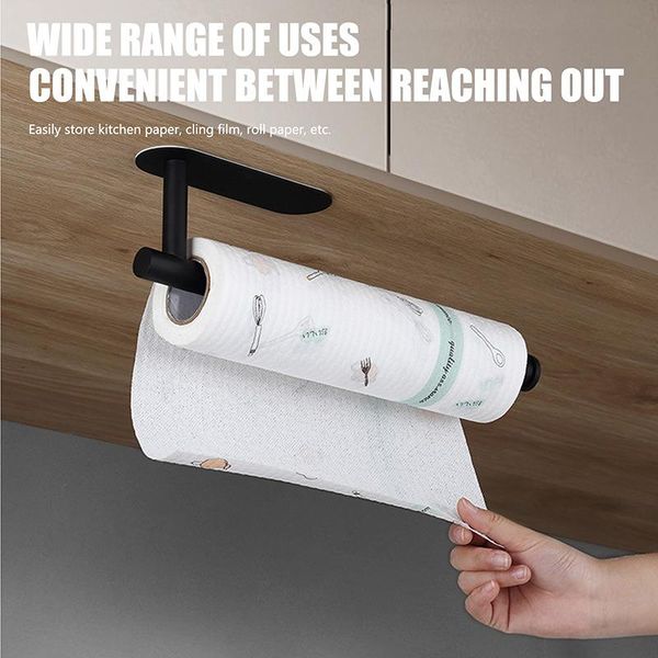 

toilet paper holders kitchen self-adhesive towel holder bathroom accessories cabinet roll shelf tissue storage hanger 1pcs