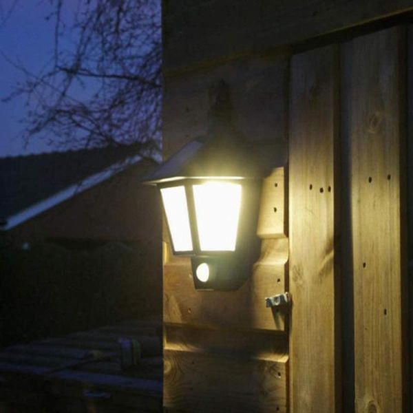 

solar lamps led pir motion sensor light outdoor powered wall lamp for garden decoration patio porch yard waterproof sunlight