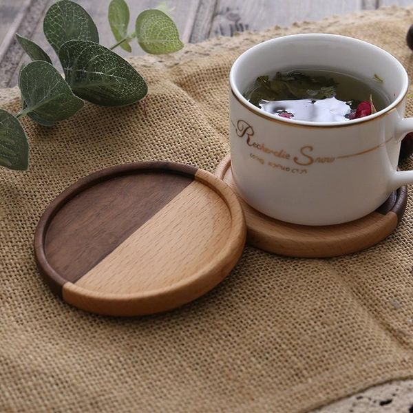 

wood coasters tea coffee cup pads placemats decor durable heat resistant square round drink mat mats